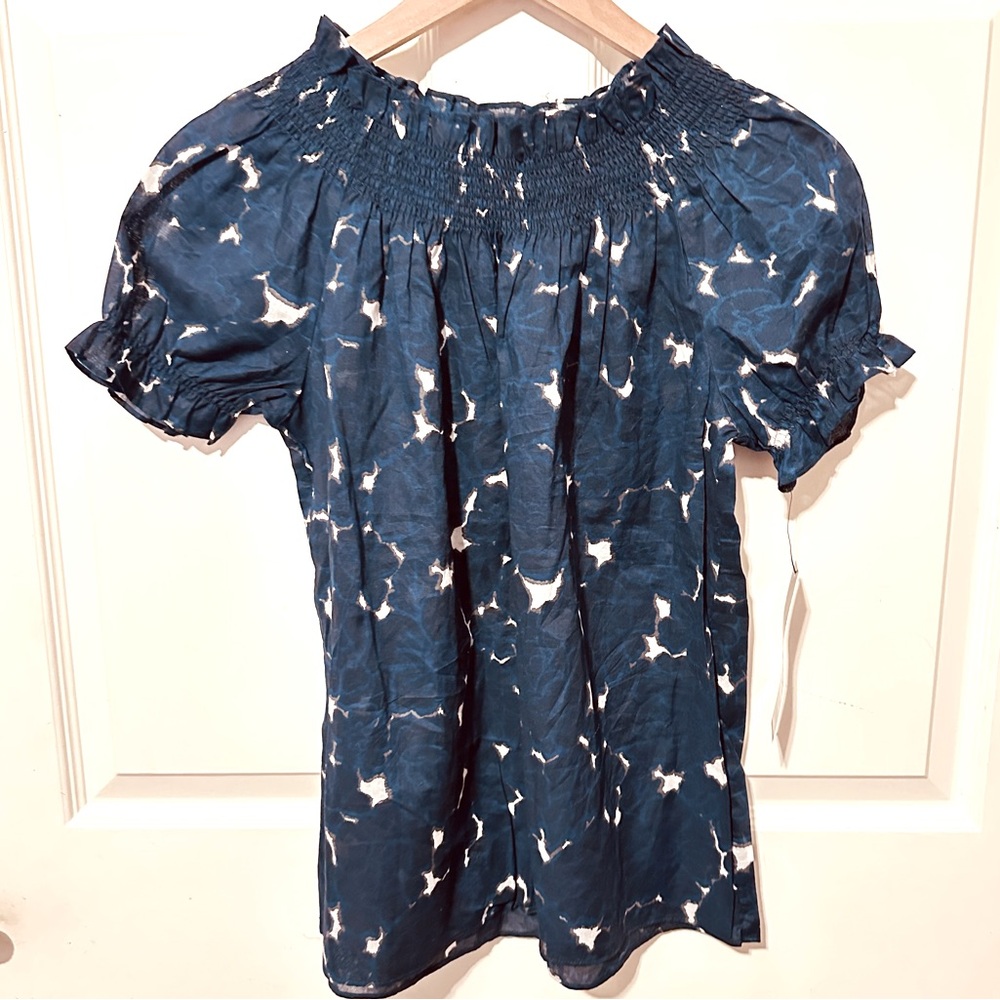 Vintage | Top | Floral Navy & Blue Printed Top - Picture 2 of 7